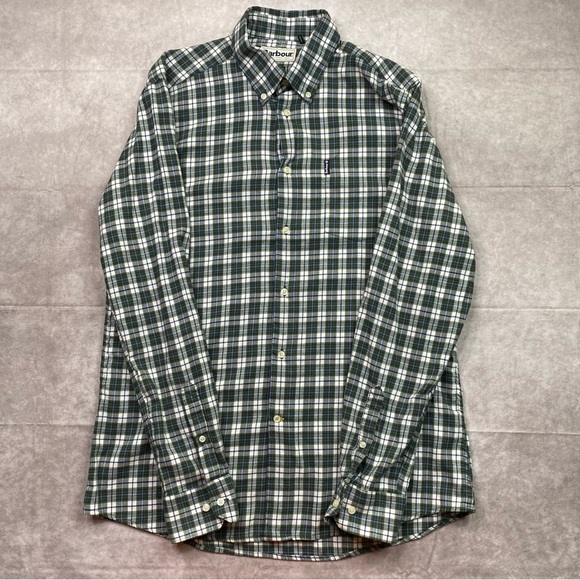 Barbour Shirt Men's M Plaid Flannel Eco 3 Tailored Shirt Button Down Casual - Picture 5 of 16
